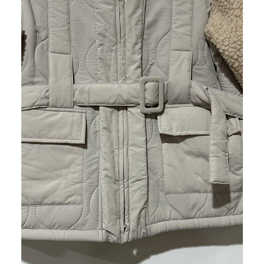 Line + Dot Milan Padded Sherpa Jacket Neutral/Cream Medium NWT Urban Outfitters - Picture 6 of 16
